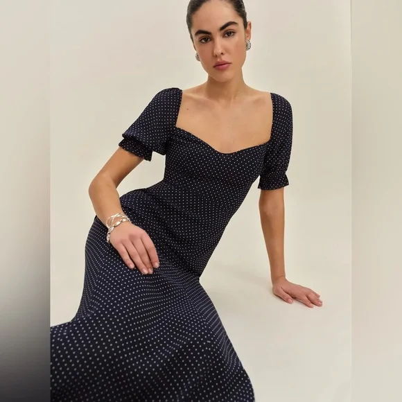 Reformation Gloria Dress In Button, brand new, never worn, no flaws. - Picture 6 of 15